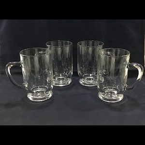 Set of four (4) glass mugs